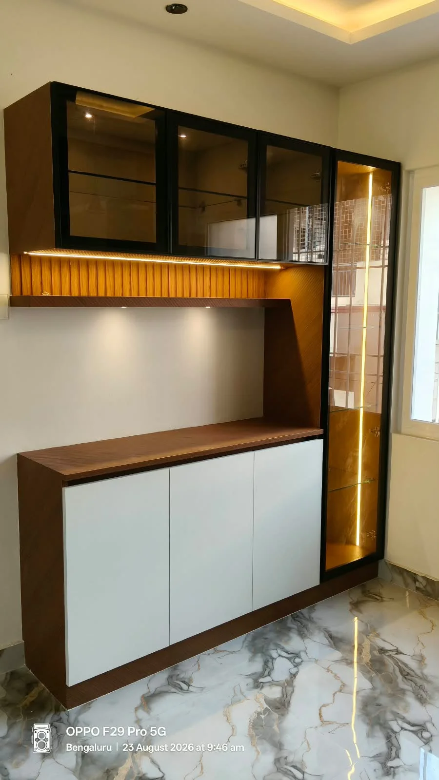 Ram Royal Interiors work photograph 28: feature walls & units in a residential interior